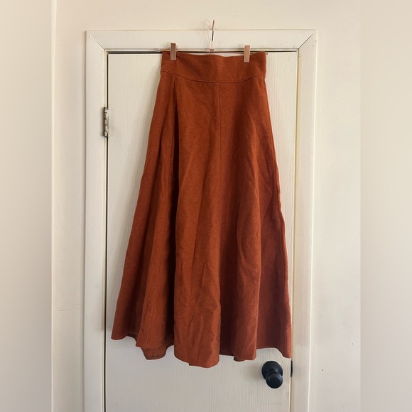 SOLd 💔Vintage 60s A-Line full high waist wool felt maxi skirt Xs - Picture 6 of 6